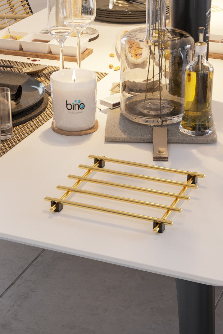 Stainless Steel Square Trivet. Pot & Pan Worktop Stand. (Single) (20 x 20 cm).