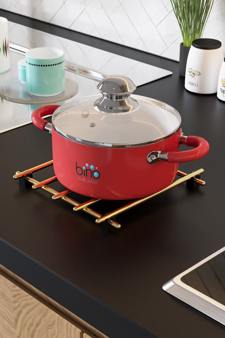 Stainless Steel Square Trivet. Pot & Pan Worktop Stand. (Set of 2) (20 x 20 cm).