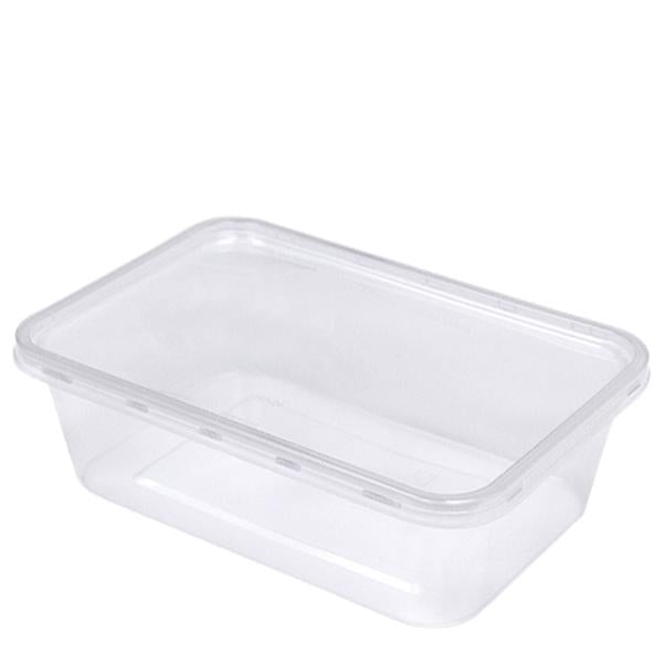 Majestic Clear Microwavable Rectangular Container & Lid. (750 ml) (Box of 250)