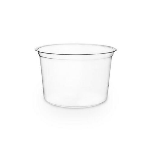 Vegware 16 oz Clear Plastic Round Deli Container. (Box of 500)