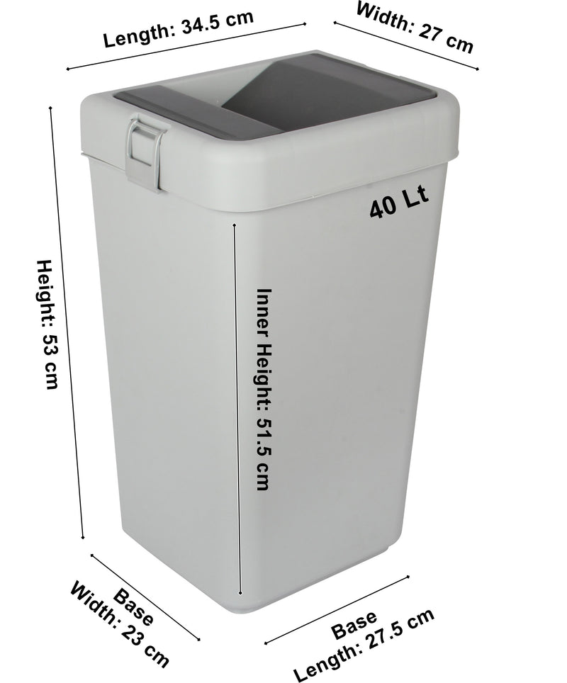 40 Litre Plastic Butterfly Swing Waste Bin.  In and Outdoor Dustbin Container.