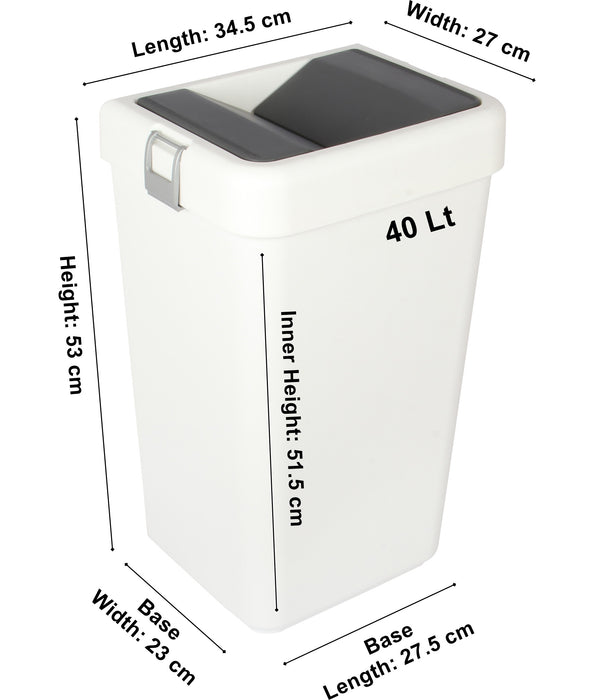 40 Litre Plastic Butterfly Swing Waste Bin.  In and Outdoor Dustbin Container.
