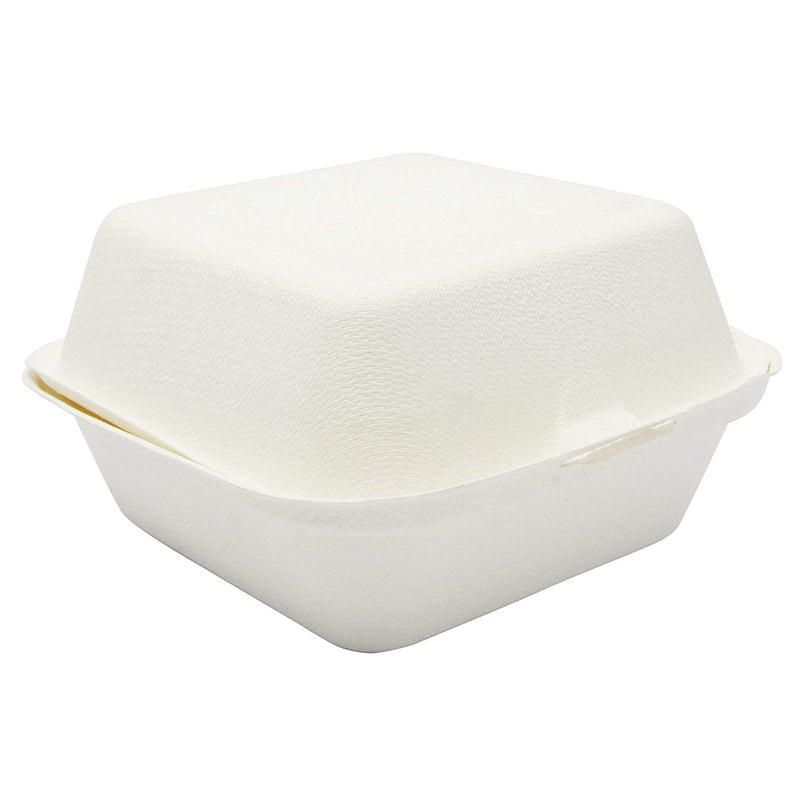 Go-Pak Edenware Bagasse Take-away Burger Box (6 inch) Food Container. Box of 500