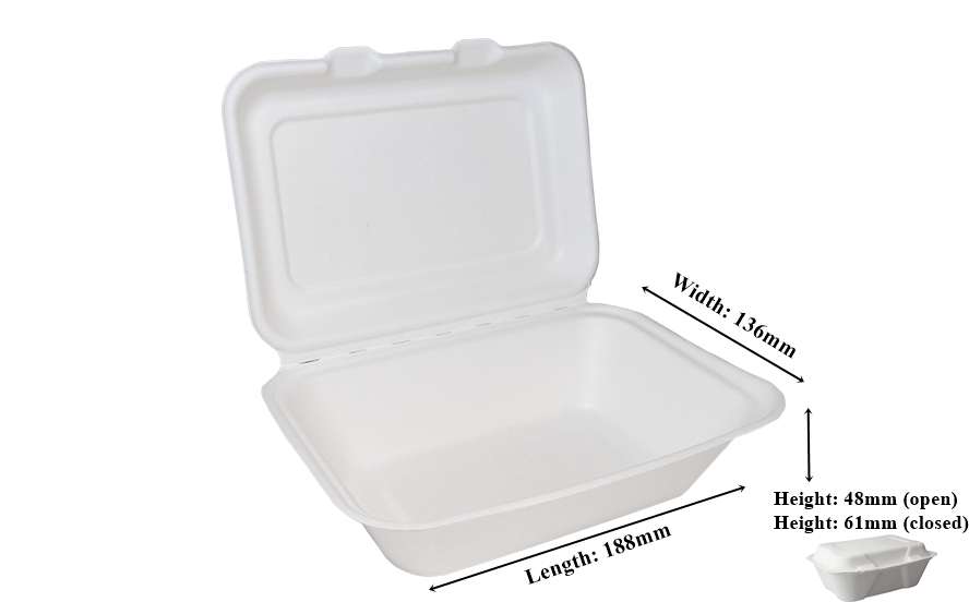 Go-Pak Edenware Bagasse Take-away Regular (7x5 inc.) Food Container. Box of 500