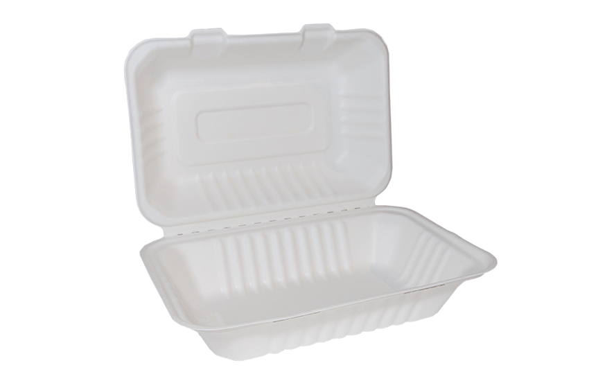 Go-Pak Edenware Bagasse Take-away Large Box (9x6 inc) Food Container. Box of 250