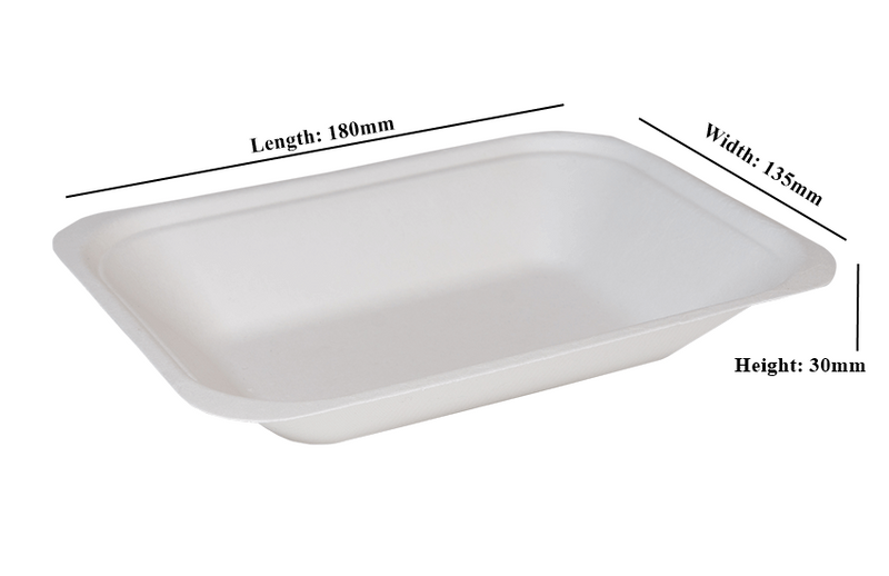 Go-Pak Edenware Bagasse Takeaway Medium Chip Tray Box of 500 (180 x 135 x 30 mm)