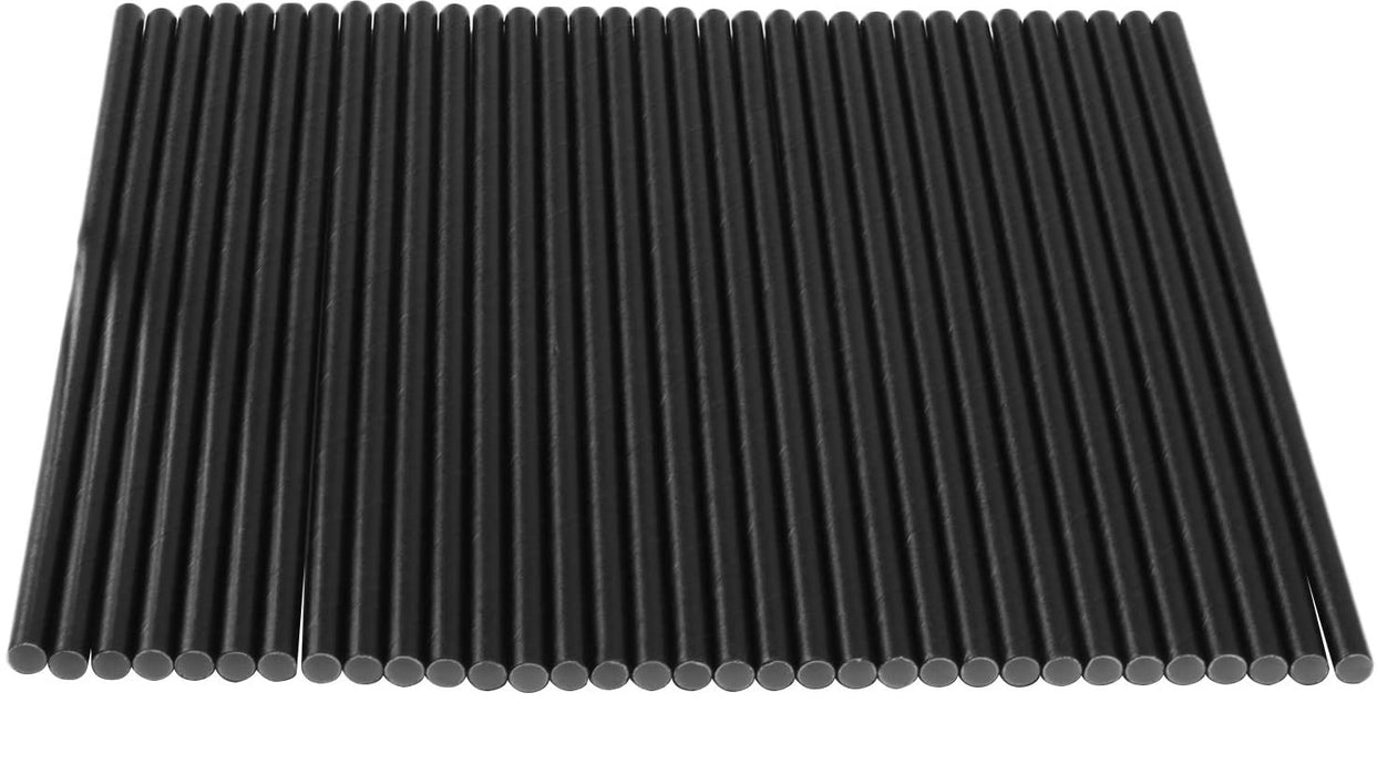 Black Paper Drinking Cocktail Straws. Biodegradable. (500 Pieces) (200 x 6 mm)