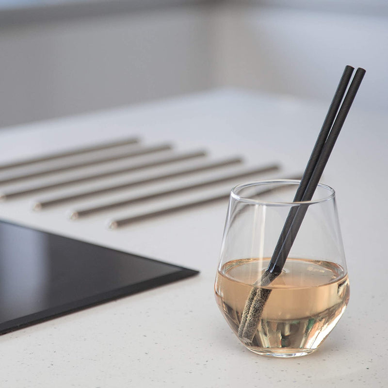 Black Paper Drinking Cocktail Straws. Biodegradable. (500 Pieces) (200 x 6 mm)