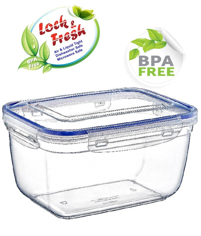 Plastic Rectangle Food Storage Container with Lid. (4 pcs) (550/1000/1800/3000 ml).