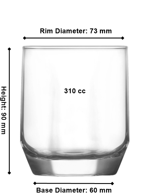 3 Different Sizes Glasses Set. Highball & Tumblers. (Set of 18) (385/310/215 ml)