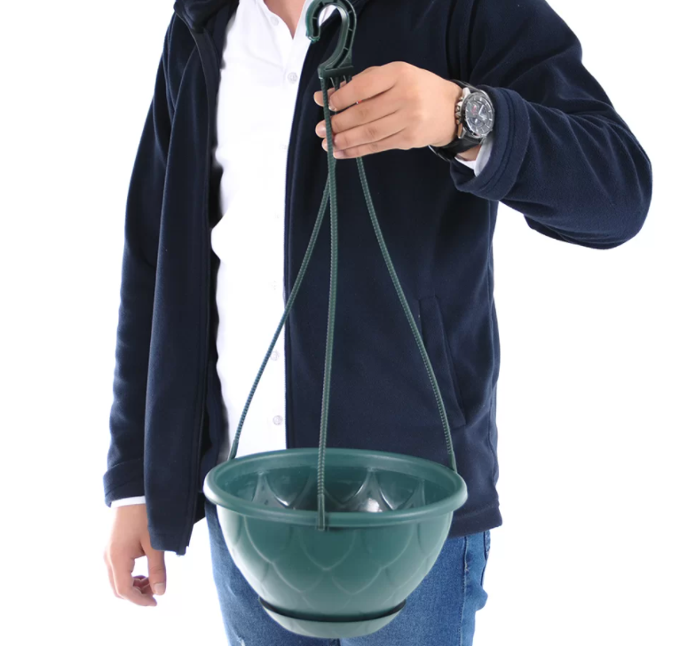 Outdoor Hanging Plant Pots. Flower Pot with Saucer. Garden Hanging Stylish Pot. (3 Litre)