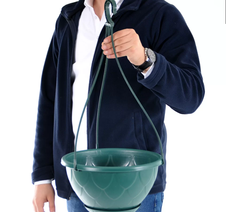 Outdoor Hanging Plant Pots. Flower Pot with Saucer. Garden Hanging Stylish Pot. (4.6 Litre)