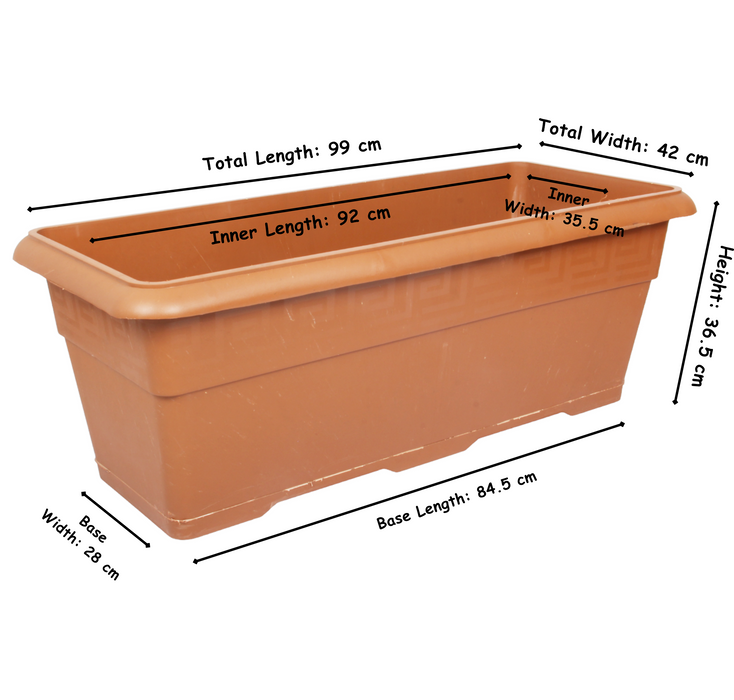 Extra Large Plastic Rectangle Flower Plant Pots - 97L — All In One London