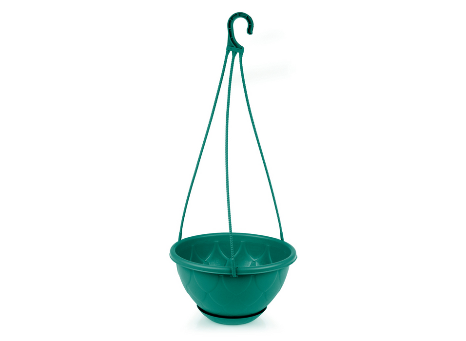 Outdoor Hanging Plant Pots. Flower Pot with Saucer. Garden Hanging Stylish Pot. (3 Litre)