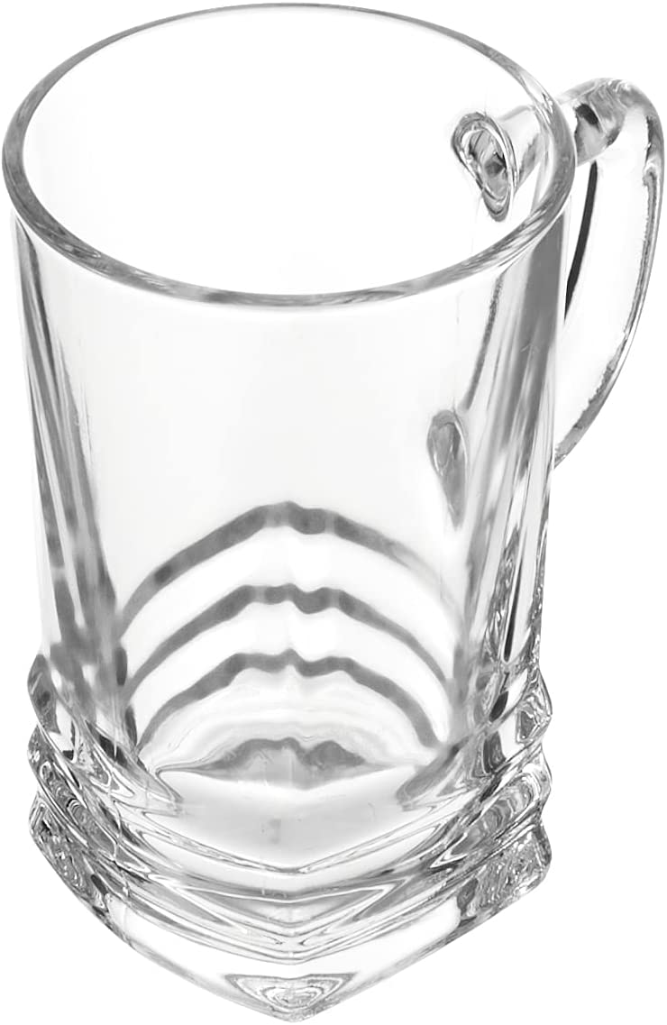 Glass Coffee Mugs. Tea Coffee Cups with Handle. Glass Mug. (Pack of 6) (225 ml)