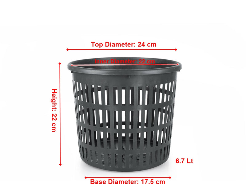 Round Black Pond Planting Garden Basket. Aquatic Pots. (Pack of 5) (6.7 L/11 L/21 L).