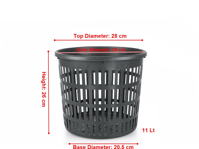 Round Black Pond Planting Garden Basket. Aquatic Pots. (Pack of 5) (6.7 L/11 L/21 L).