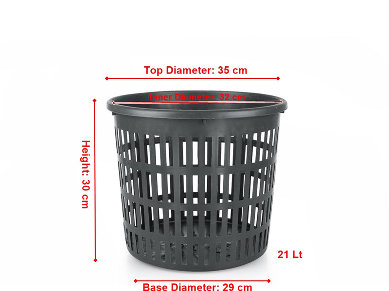 Round Black Pond Planting Garden Basket. Aquatic Pots. (Pack of 5) (6.7 L/11 L/21 L).