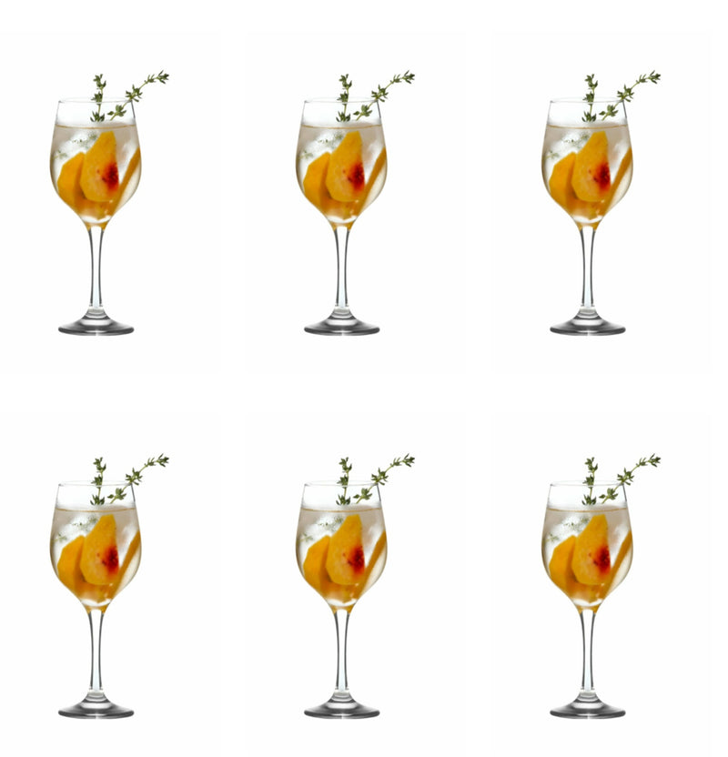 Wine Glasses Set. Stemware Red / White Wine Goblets. (Pack of 6) (395 cc/ml).