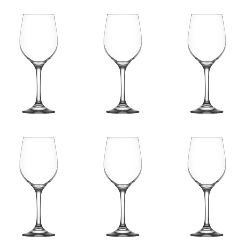 Wine Glasses Set. Stemware Red / White Wine Goblets. (Pack of 6) (395 cc/ml).