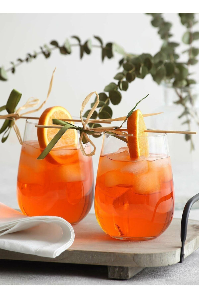 6 x Clear Drinking Tumbler Glass Set. Juice Water Whiskey Tumblers. (475 ml)