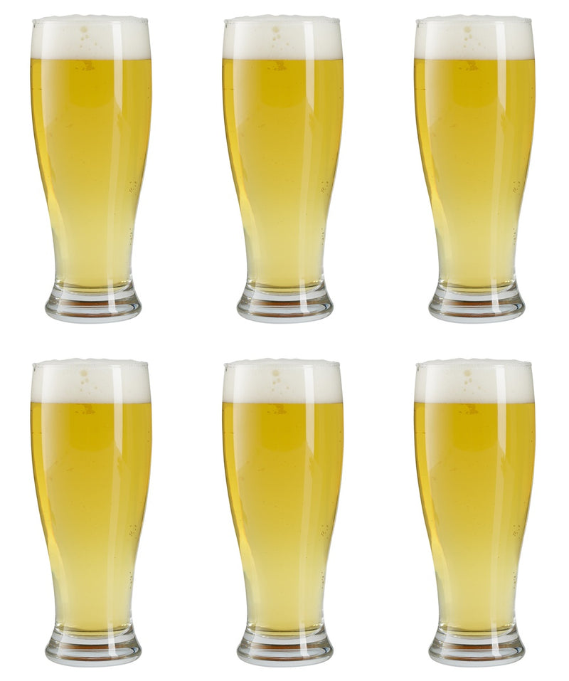 Half Pint Beer Pilsner Glasses. Plain Modern Style. (Pack of 6) (330 cc/ml)