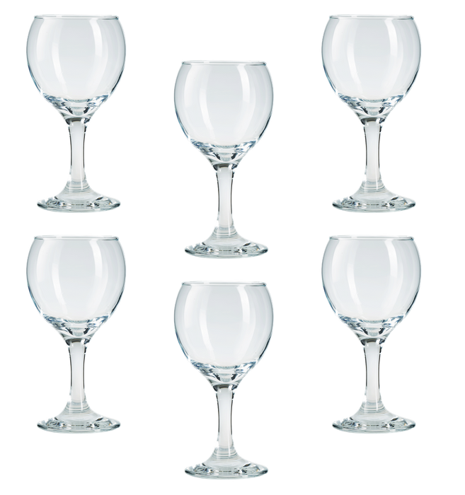 Wine Glasses Set. Red / White Wine Glasses. Wine Goblet. (Pack of 6) (210 cc)