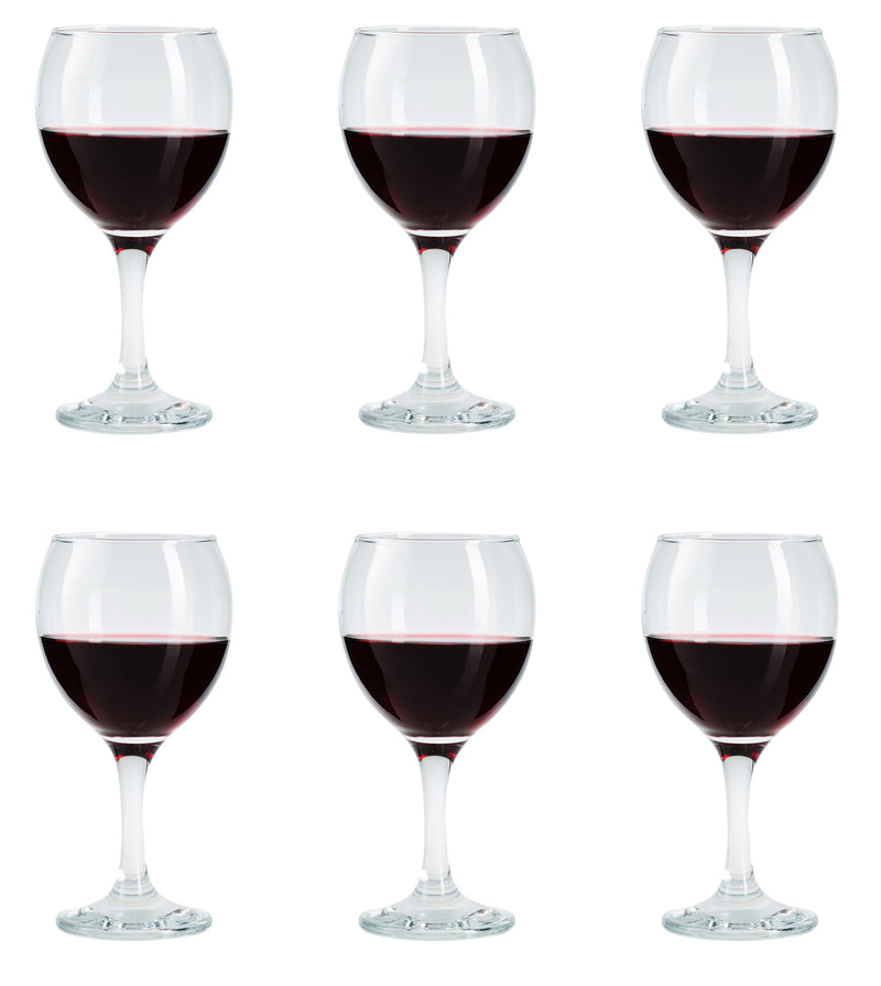 Wine Glasses Set. Classic Red / White Wine Glasses. (Pack of 6) (260 cc/ml)
