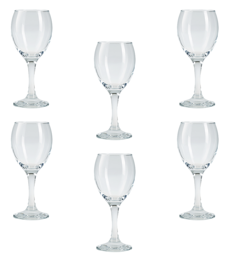 Wine Glasses Set. White Wine Glass. Stemmed Wine Goblet. (Pack of 6) (245 cc)