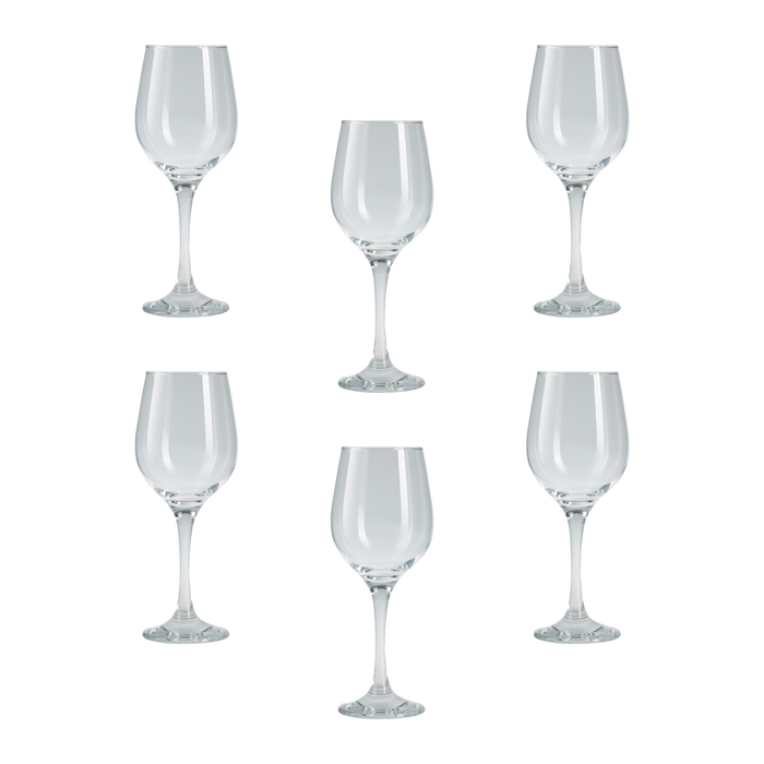 Wine Glasses Set. Stemware Red / White Wine Goblets. (Pack of 6) (395 cc/ml).