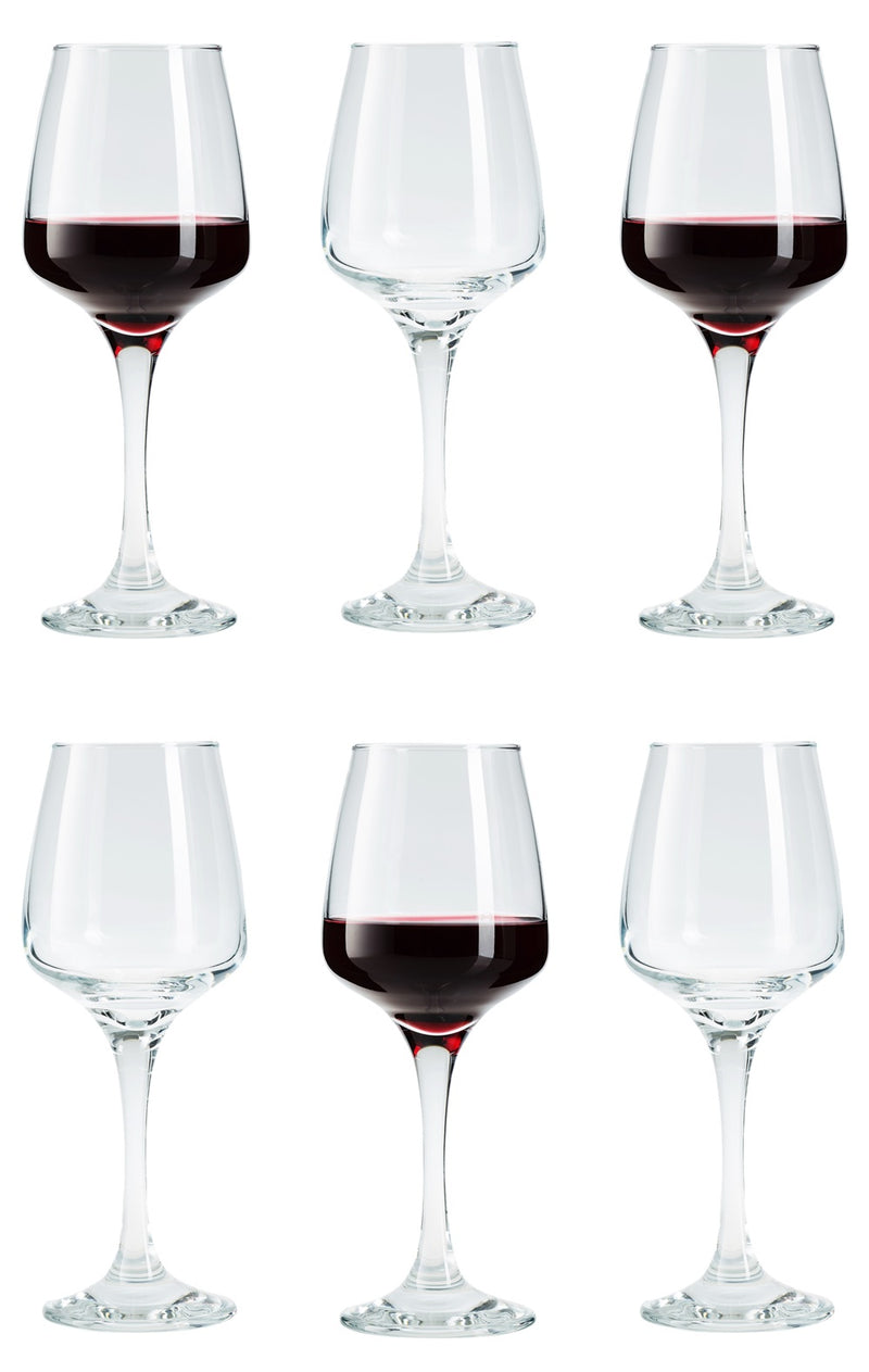 Wine Glasses Set. Contemporary White / Red Wine Goblet. (Pack of 6) (330 cc/ml)