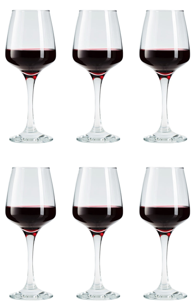 Wine Glasses Set. Contemporary White / Red Wine Goblet. (Pack of 6) (330 cc/ml)