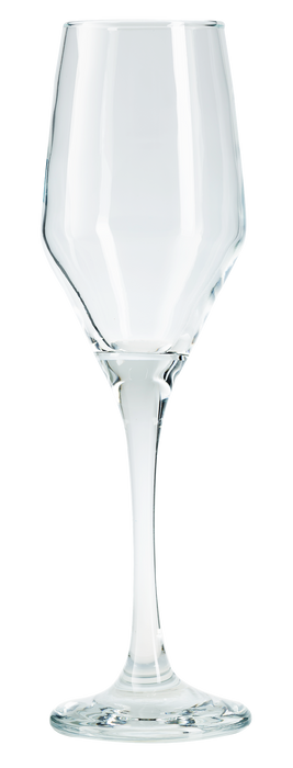 Wide Tulip Champagne Flutes. Long Stem Prosecco Glasses. (Pack of 6) (230 cc/ml)