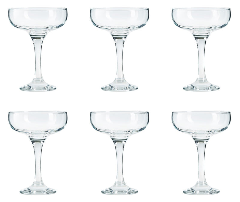 Martini Cocktail Glasses. Champagne Coupe Saucers. (Set of 6) (200 ml)