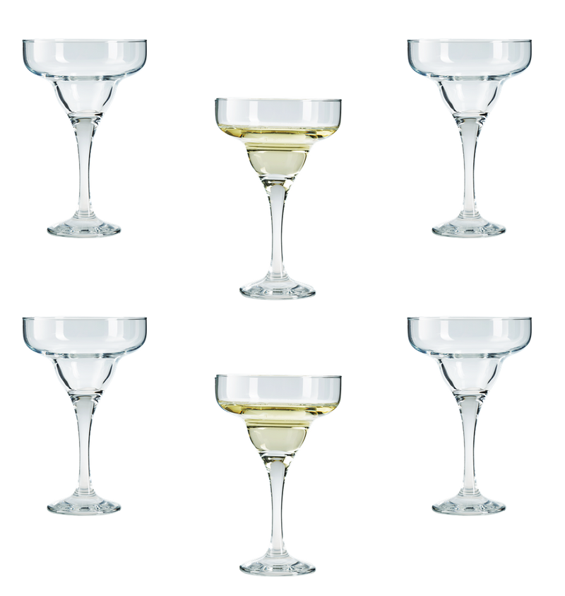 Margarita Glasses. Cocktail Coupe Serving Glasses. (Set of 6) (295 ml)