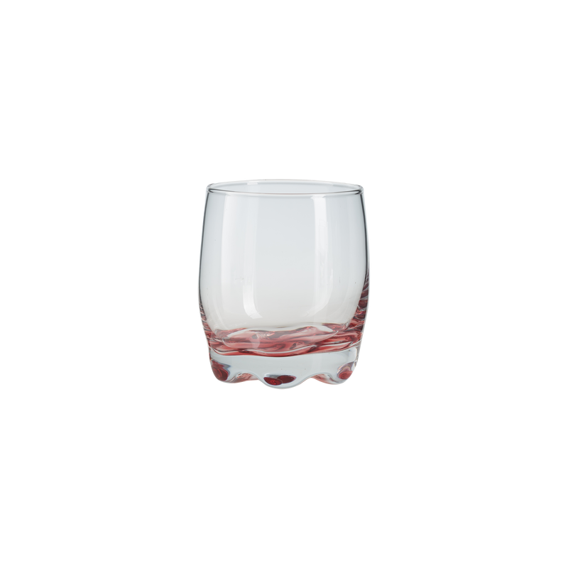 Coloured Base Tumbler Glasses Set. Juice Whiskey Drinking Glass. (Pack of 6)