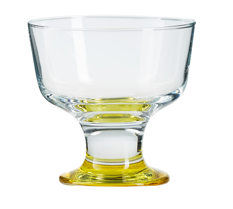 Glass Dessert Bowls. Sundae Ice Cream Short Stemmed Tulip Prawn. (Set of 6)