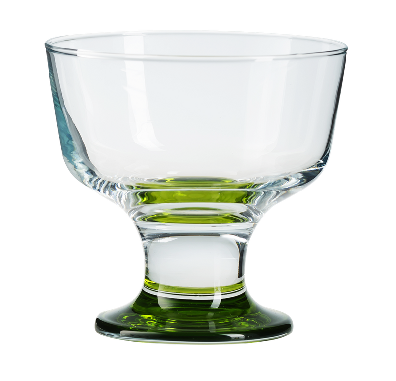 Glass Dessert Bowls. Sundae Ice Cream Short Stemmed Tulip Prawn. (Set of 6)