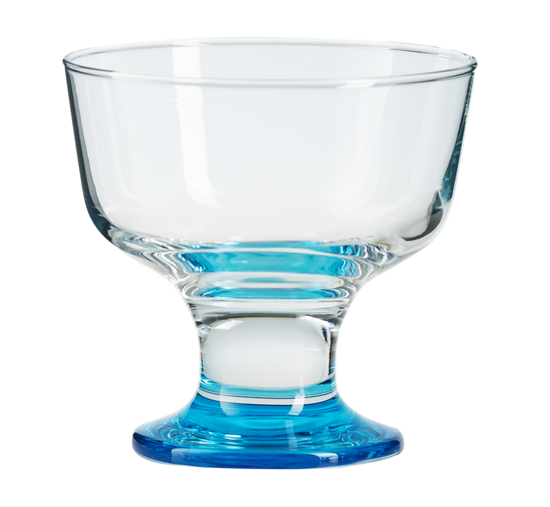 Glass Dessert Bowls. Sundae Ice Cream Short Stemmed Tulip Prawn. (Set of 6)