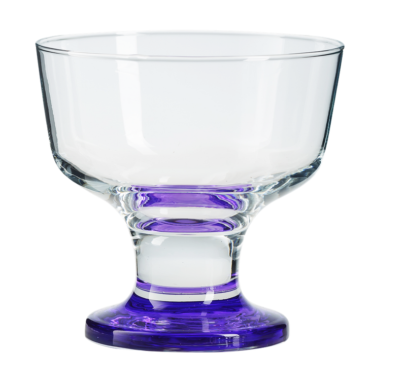 Glass Dessert Bowls. Sundae Ice Cream Short Stemmed Tulip Prawn. (Set of 6)