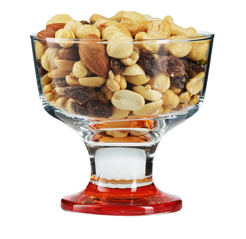 Glass Dessert Bowls. Sundae Ice Cream Short Stemmed Tulip Prawn. (Set of 6)