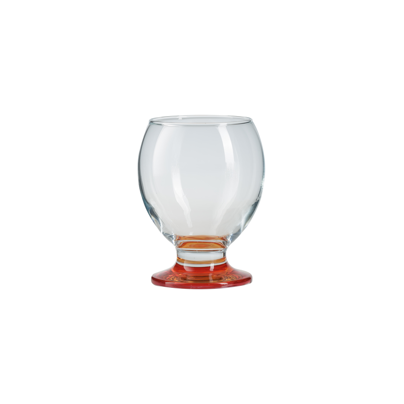 Coloured Base Brandy Cognac Snifter Glasses. (Set of 6) (280cc)