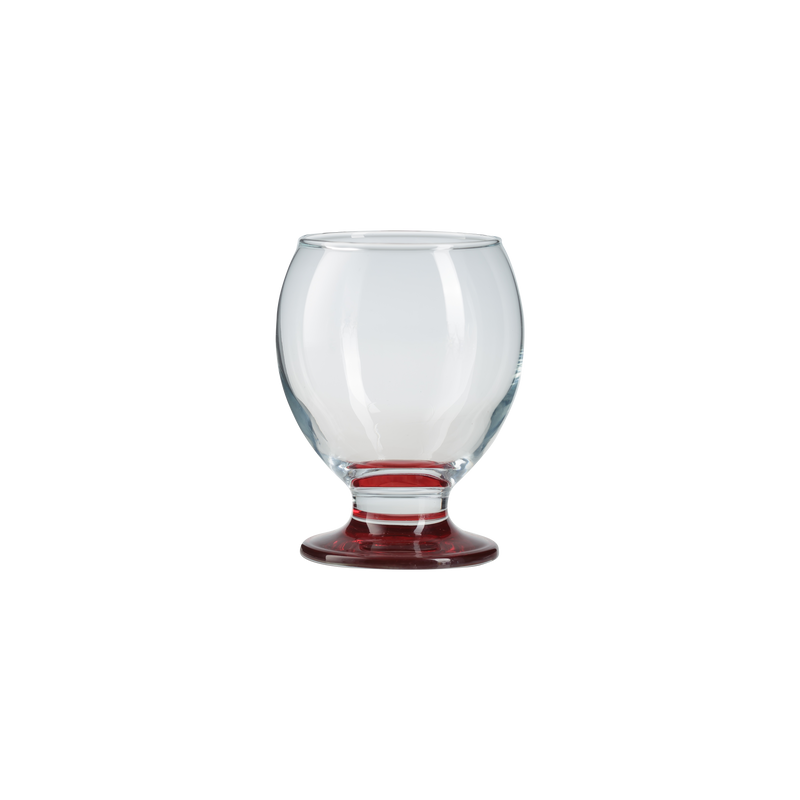 Coloured Base Brandy Cognac Snifter Glasses. (Set of 6) (280cc)