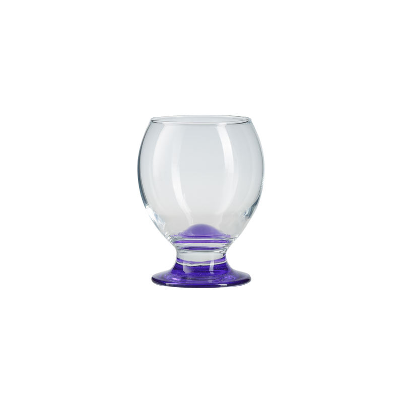 Coloured Base Brandy Cognac Snifter Glasses. (Set of 6) (280cc)