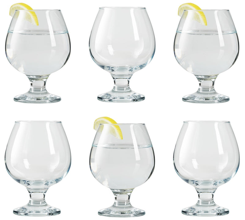 Brandy Cognac Liqueur Snifter Glasses. Small Brandy Glass. (Pack of 6) (390cc/ml)