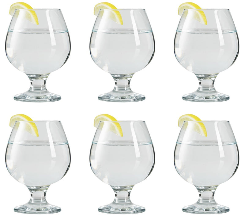 Brandy Cognac Liqueur Snifter Glasses. Small Brandy Glass. (Pack of 6) (390cc/ml)
