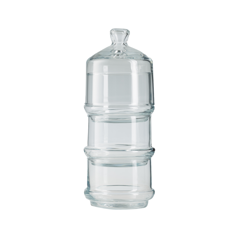 2x 3 Tier Glass Patisserie Domed Jar. Decorative Macaron Cookie Containers.