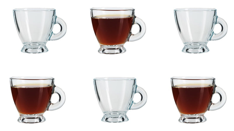 Glasshop Set of 6 Modern Espresso Coffee Cups - Elevate Your Coffee Experience