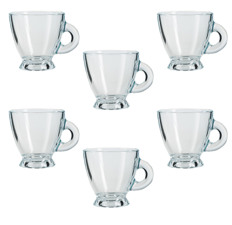 Glasshop Set of 6 Modern Espresso Coffee Cups - Elevate Your Coffee Experience