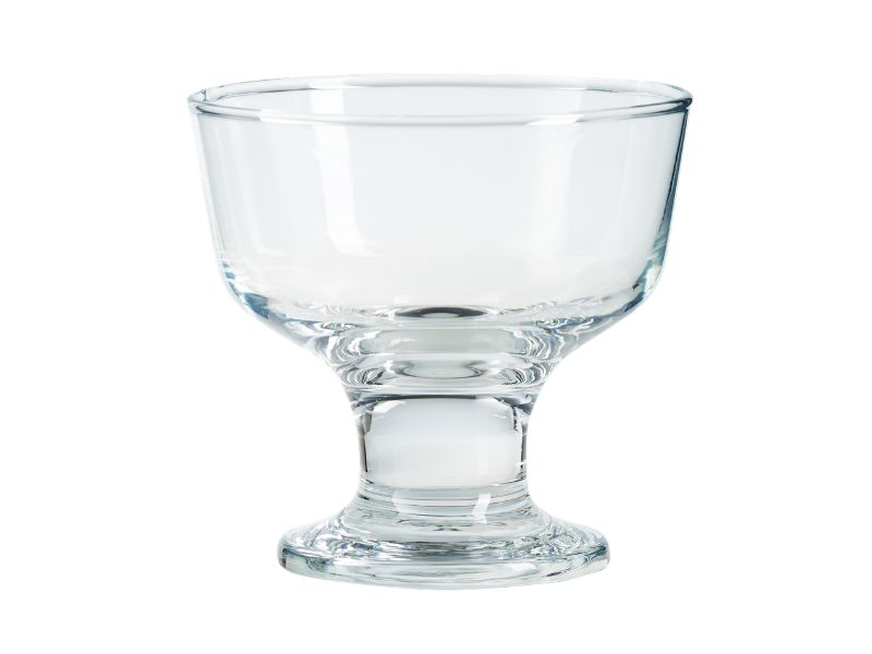 Glass Dessert Bowls. Sundae Ice Cream Short Stemmed Tulip Prawn. (Set of 6)